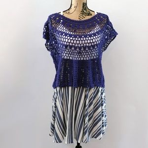 Urban Outfitters blue knit lace top/vest